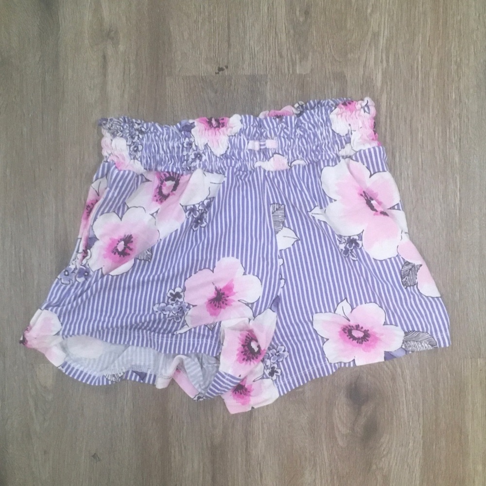 Kids Floral Striped Shorts
